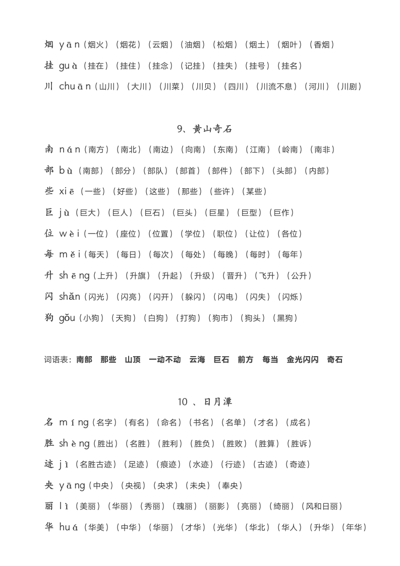 部编版二年级语文上册生字拼音组词.doc第9页