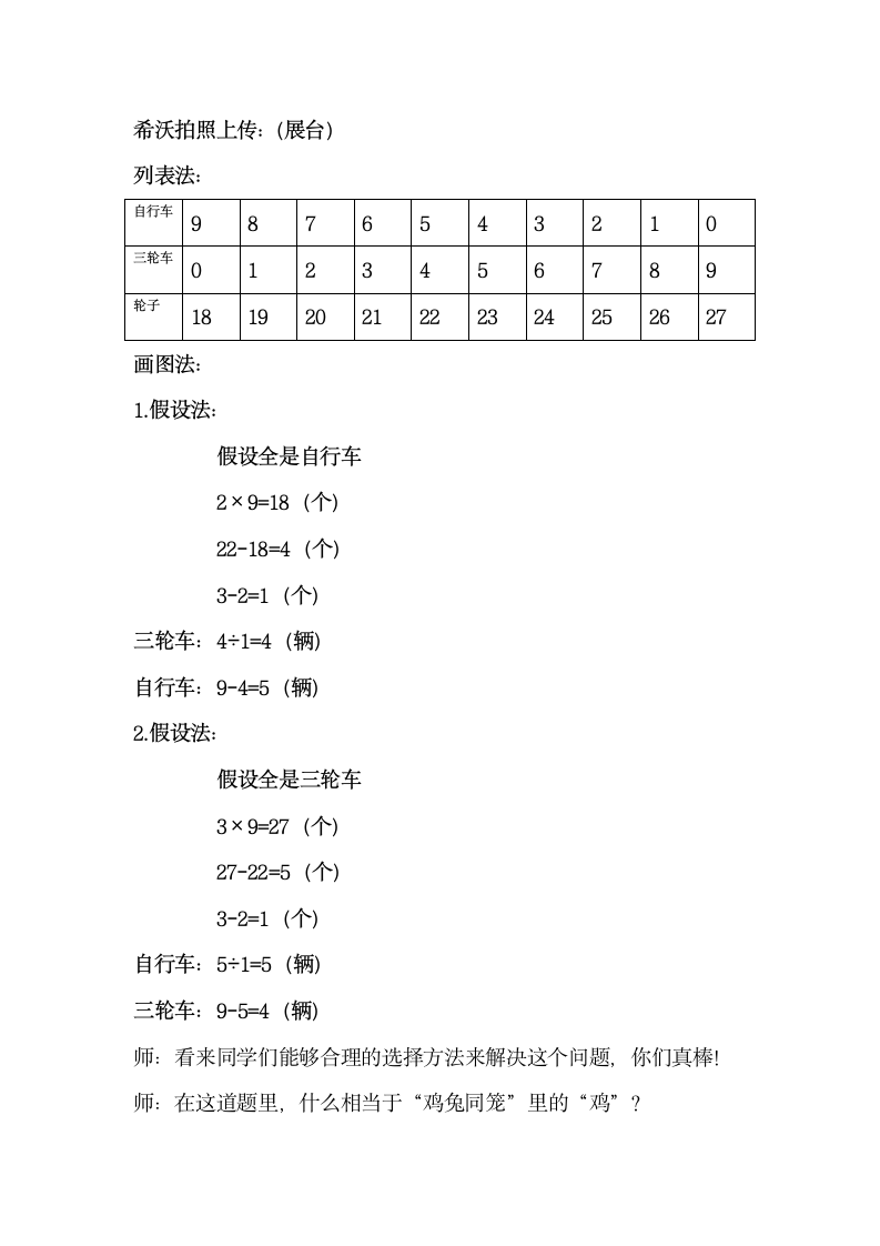 苏教版小学数学六年级上册 鸡兔同笼 教案.doc第14页