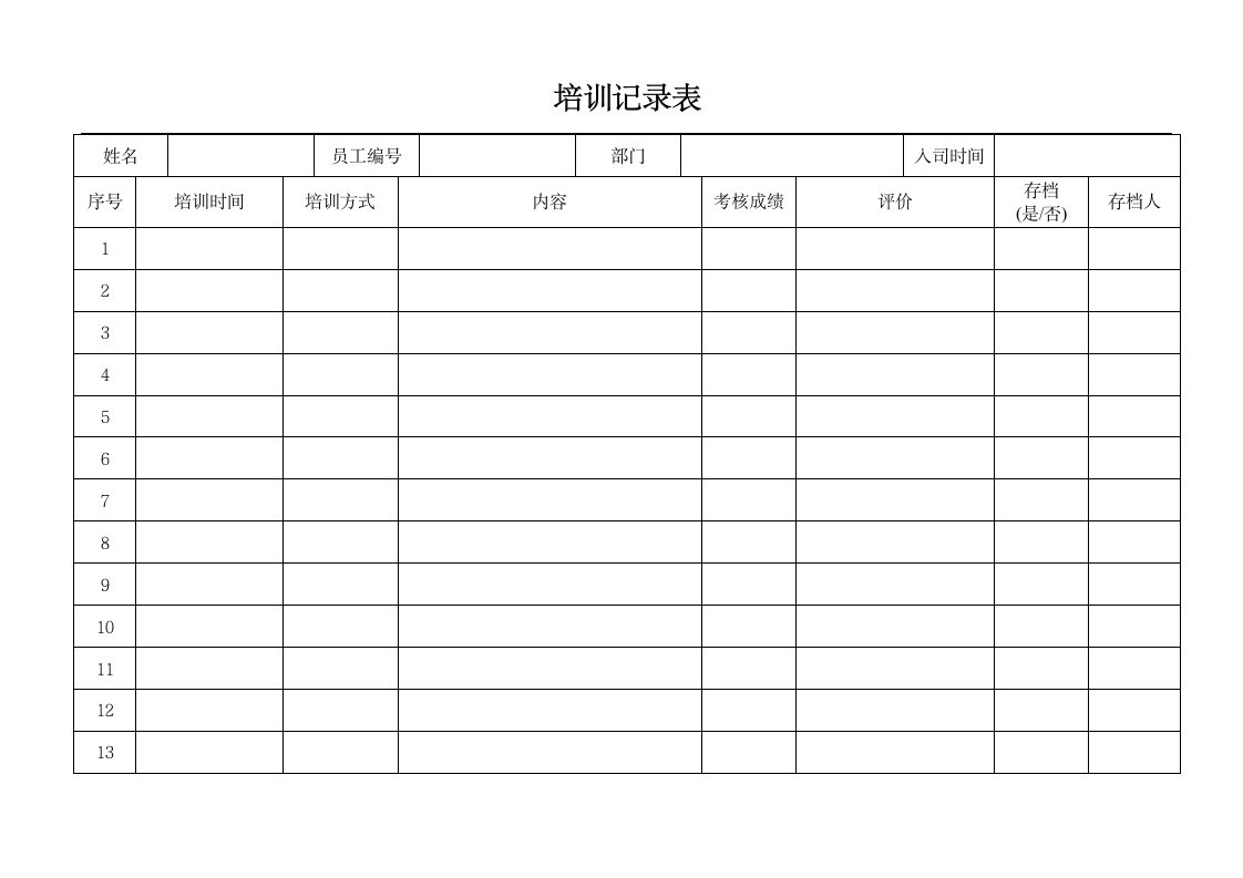 企业之培训记录.doc第1页