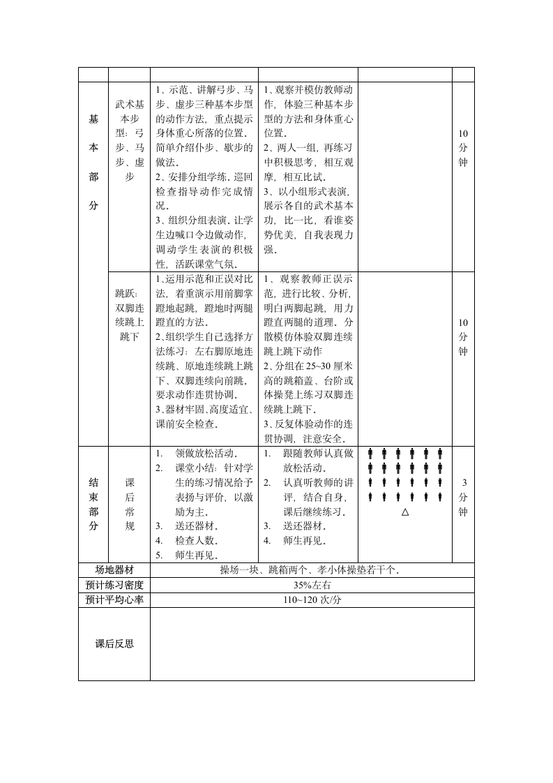 人教二年级上册体育 武术基本步型 教案.doc第2页