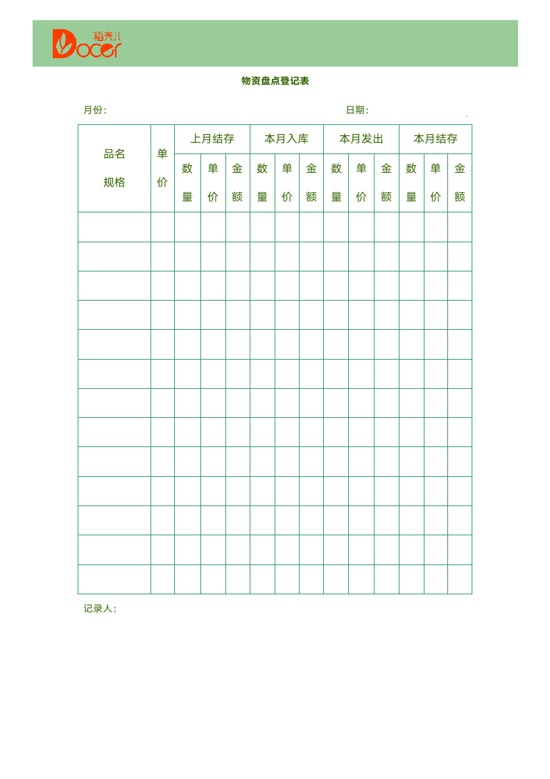 管理表-物资盘点登记表.docx