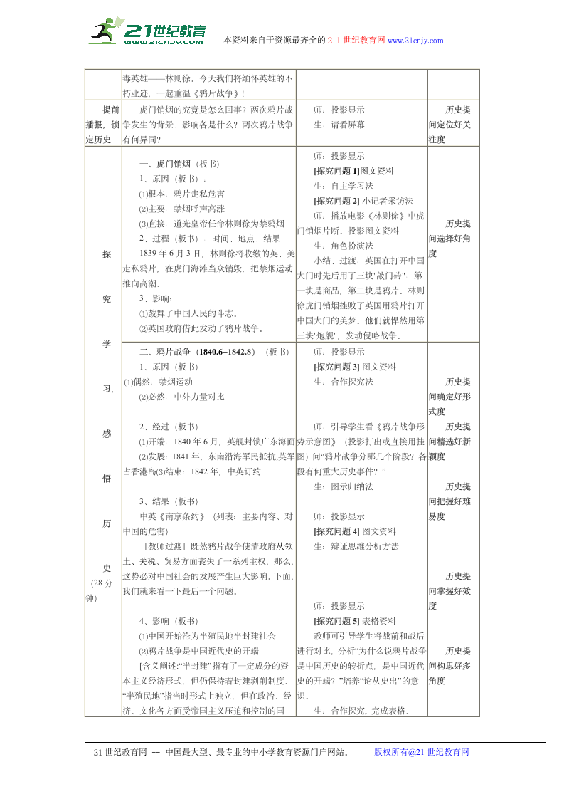 人教版历史必修一第四单元第10课《鸦片战争》教案.doc第2页