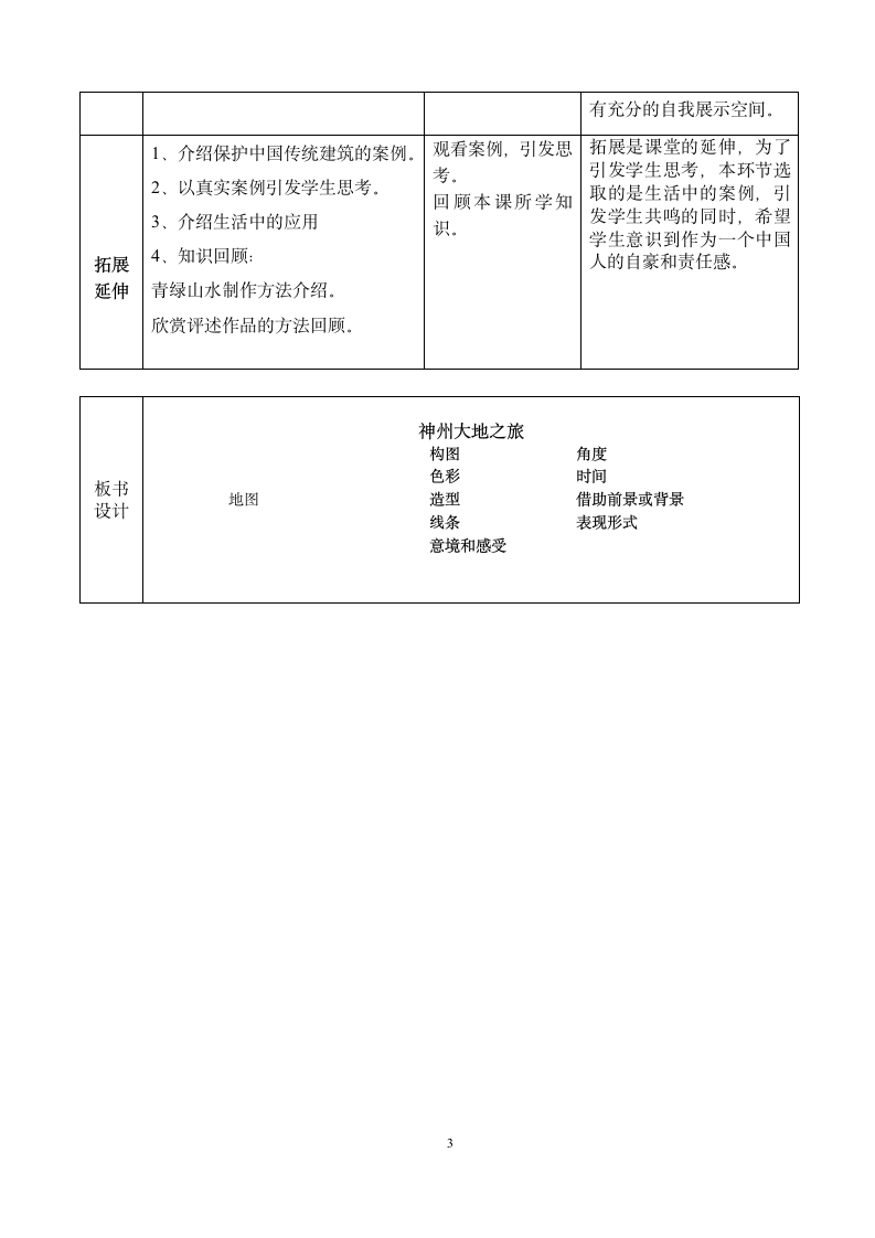 岭南版 六年级下册美术教案第11课神州大地之旅（表格式）.doc第3页