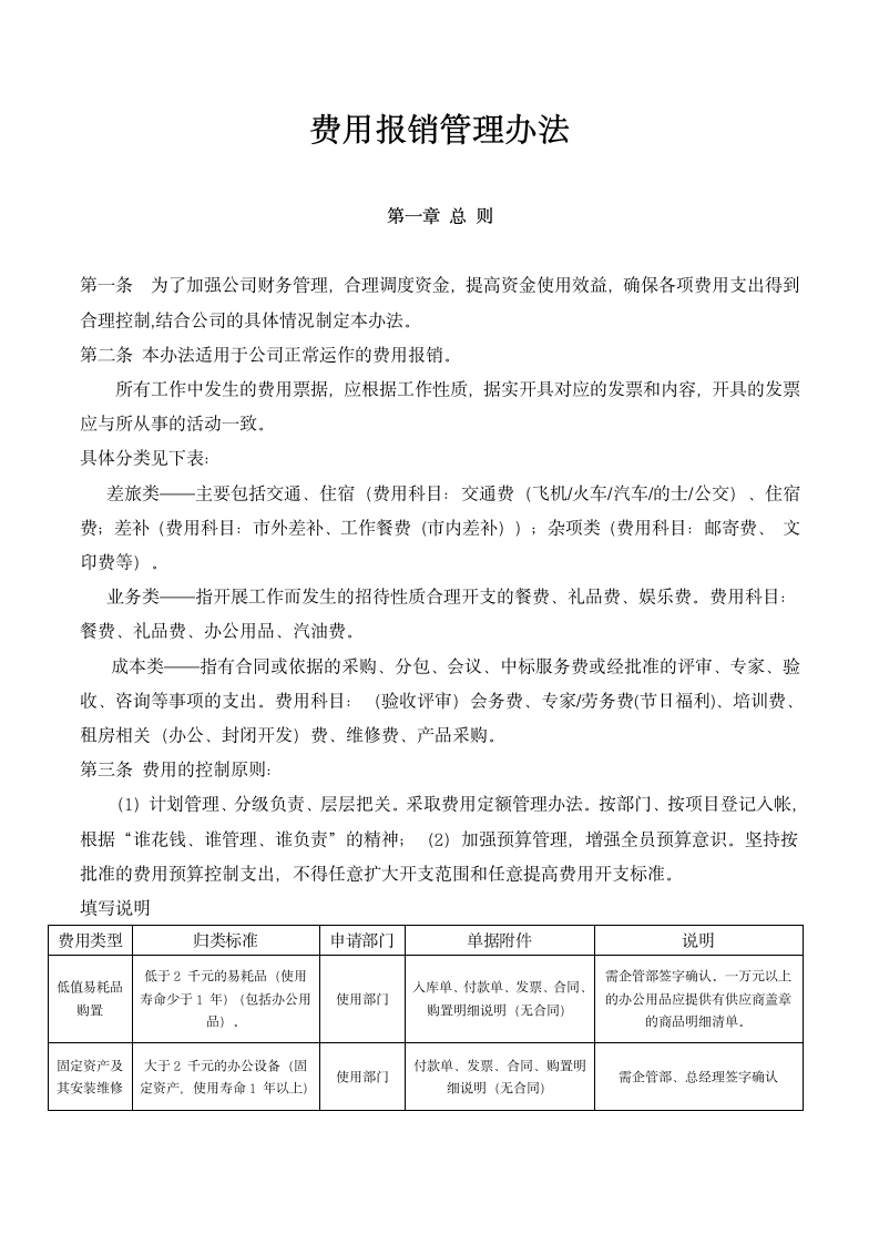 费用报销管理办法.docx