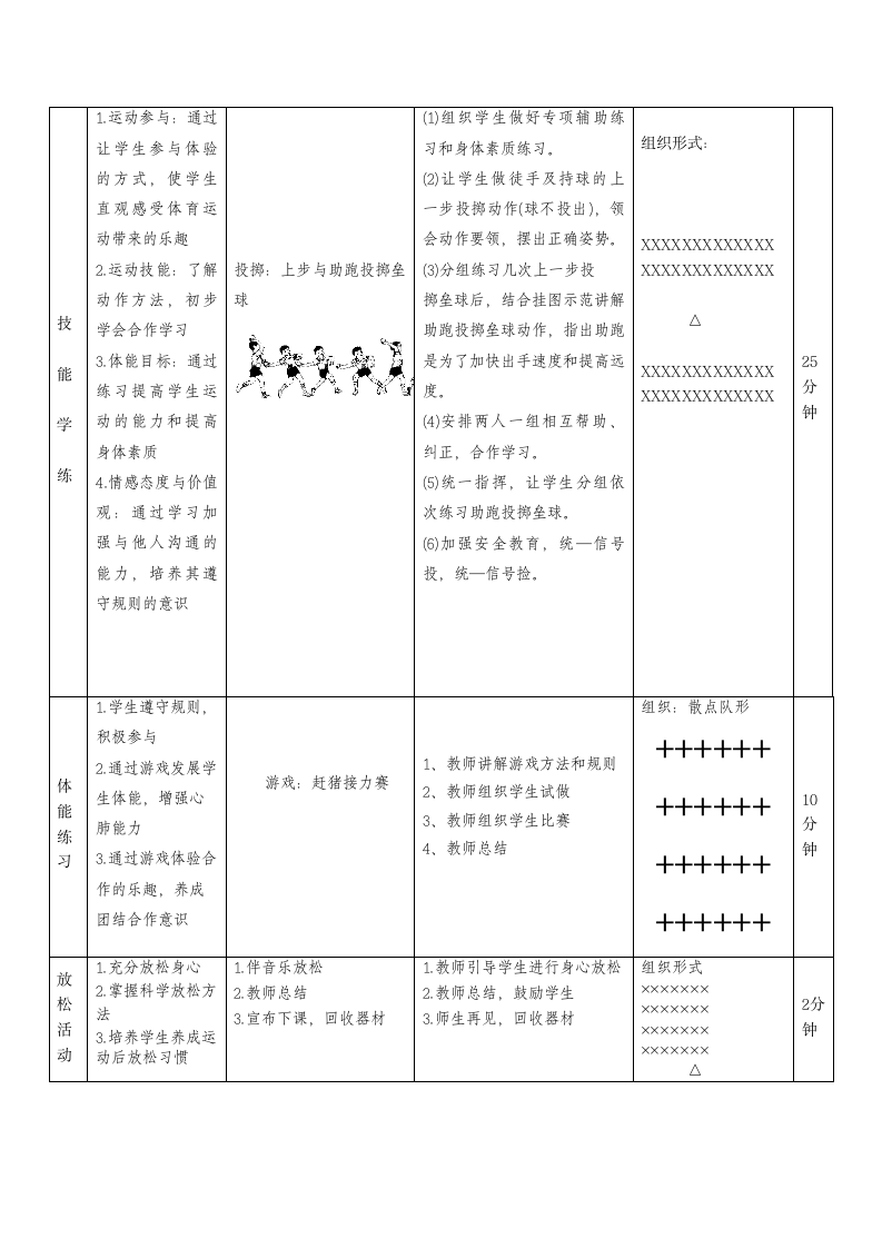 水平一：田径-投掷垒球及小游戏（教案）体育二年级上册（表格式）.doc第3页