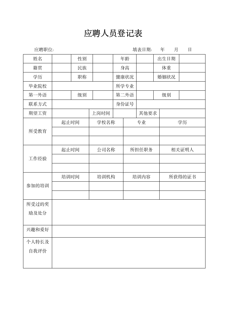 应聘人员登记表.docx第1页