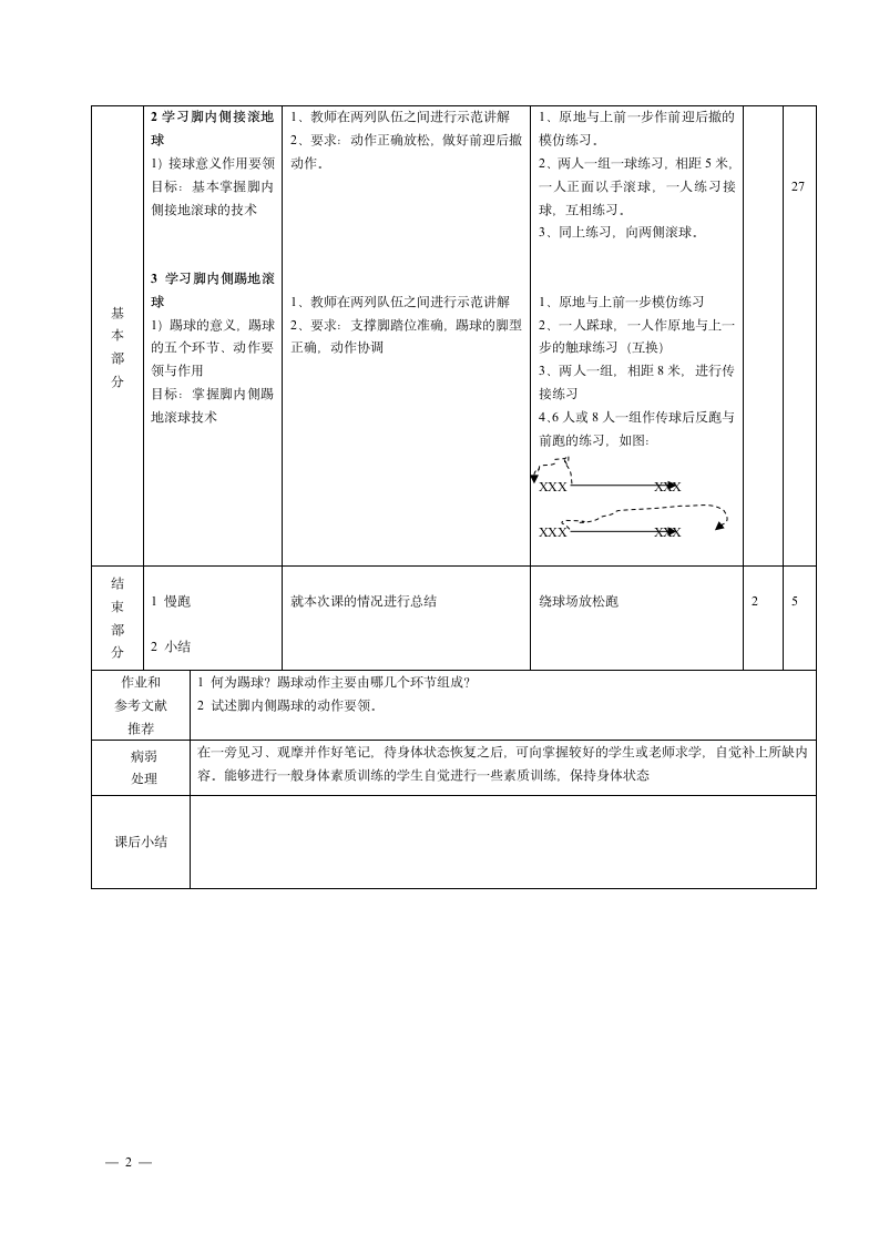 二年级体育 传接地滚球  教案 全国通用.doc第2页