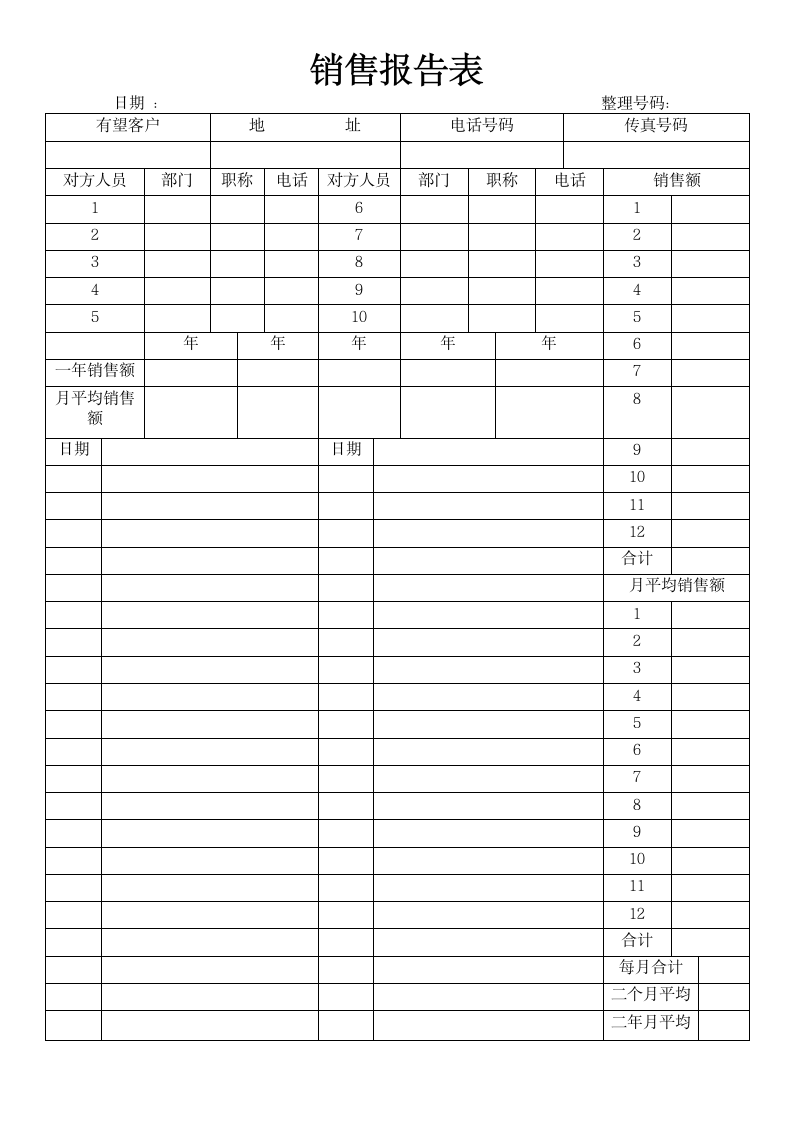 销售报告表.doc第1页