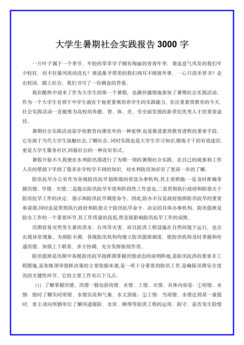 大学生暑期社会实践报告3000字.docx