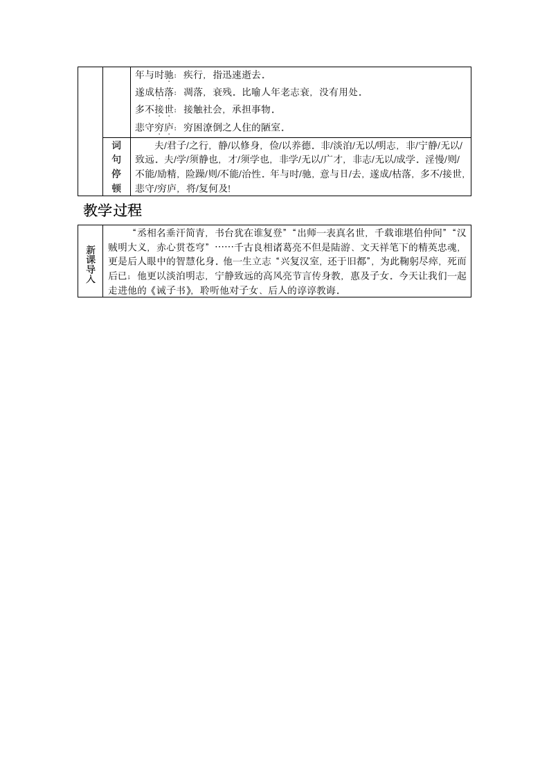 15诫子书教案（表格式）.doc第2页