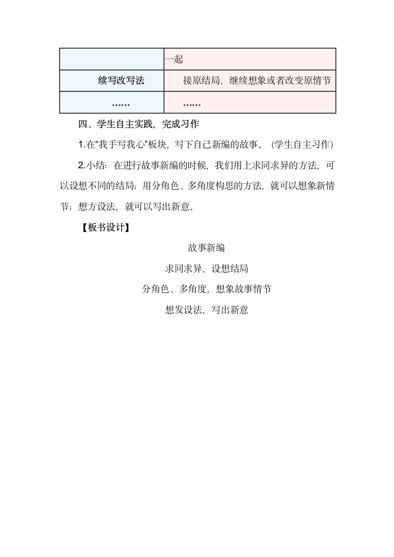 统编版语文四下第八单元习作 故事新编 教学设计.doc第5页