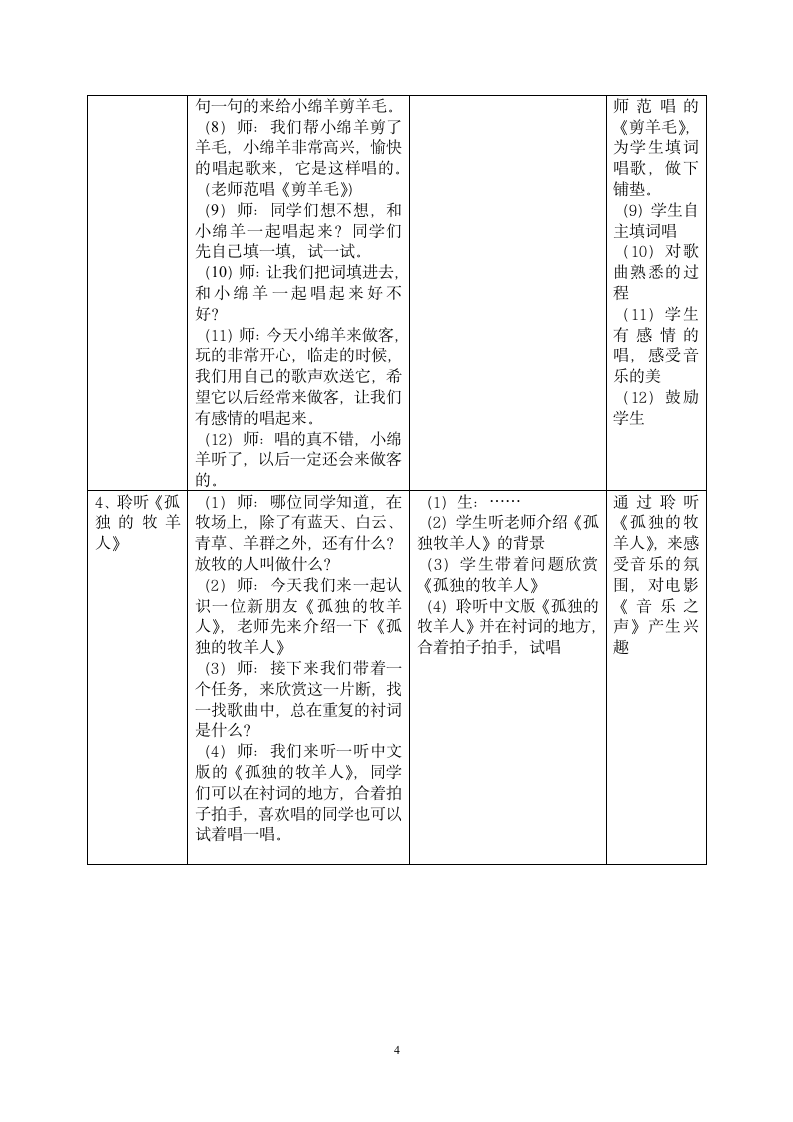 三年级下册音乐教案-6 《剪羊毛》人音版 （表格式）.doc第4页