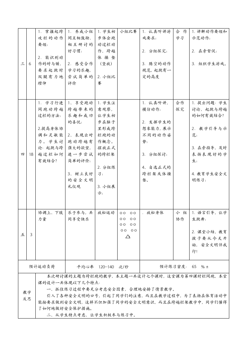 六年级体育教案 -跨栏跑 全国通用.doc第2页