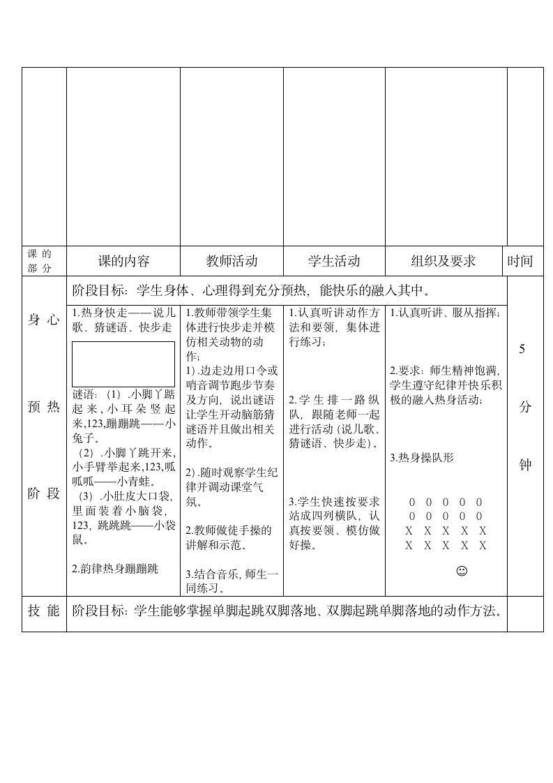 通用版体育与健康 跳一跳——发展跳跃能力的练习和游戏 教学设计（表格式）.doc第2页