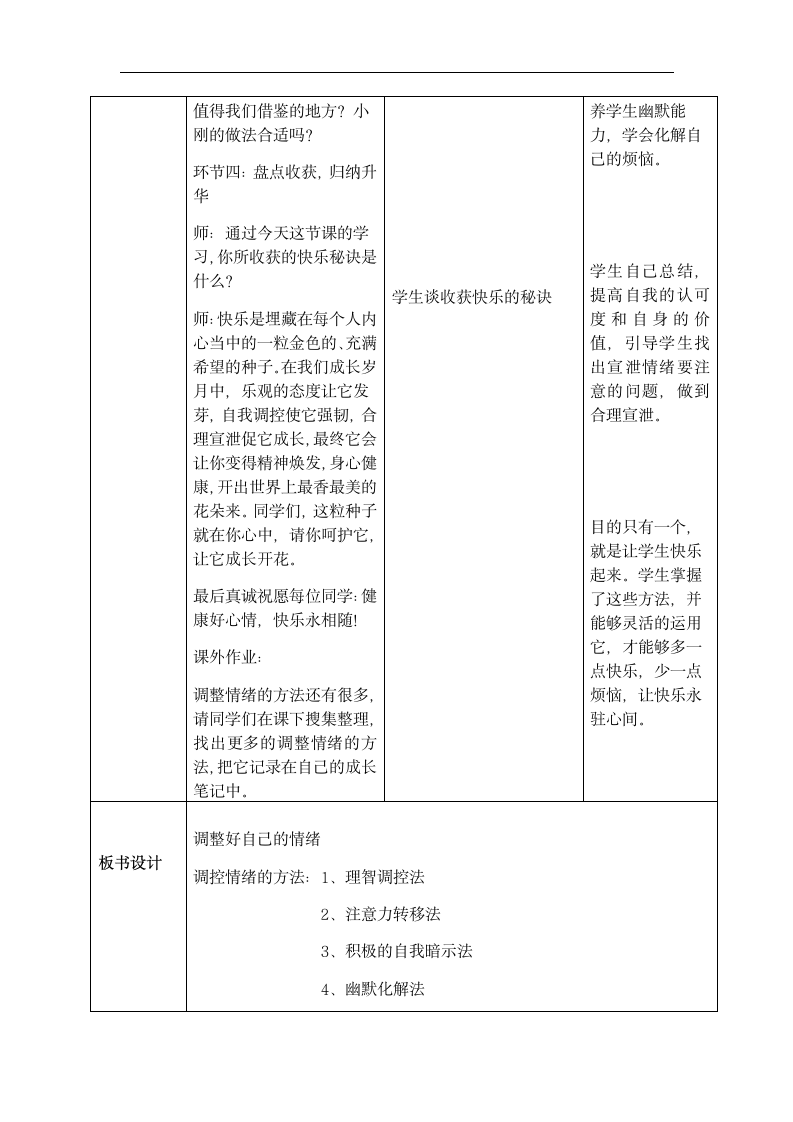 六年级下册心理健康教案-第二课 调整好自己的情绪｜辽大版.doc第5页