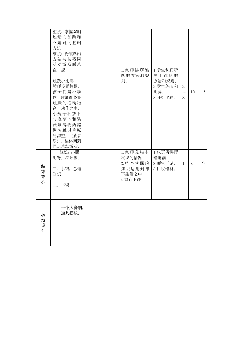 《发展跳跃能力的练习与游戏》（教案）（表格式）-体育与健康三年级上册.doc第2页