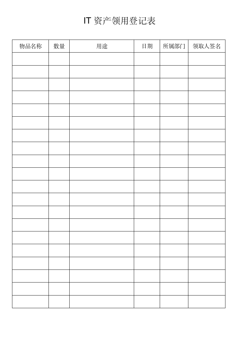 信息安全IT资产领用登记表.docx