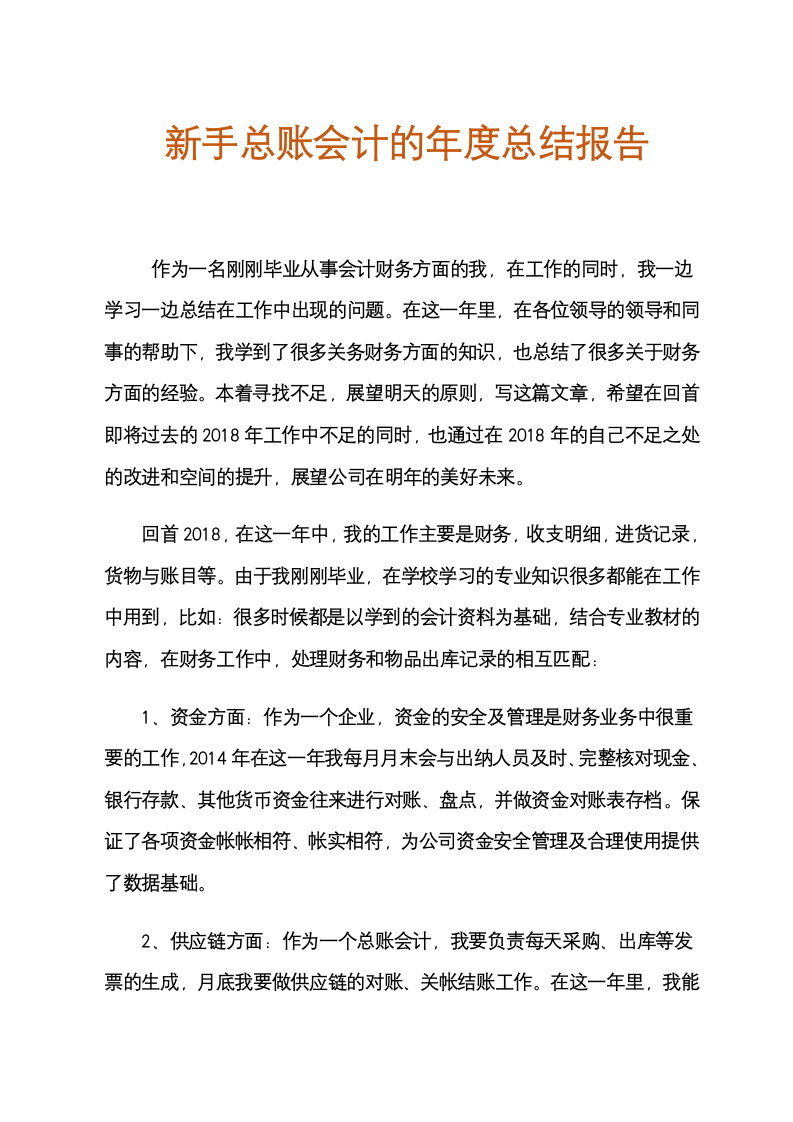 新手总账会计的年度总结报告.docx