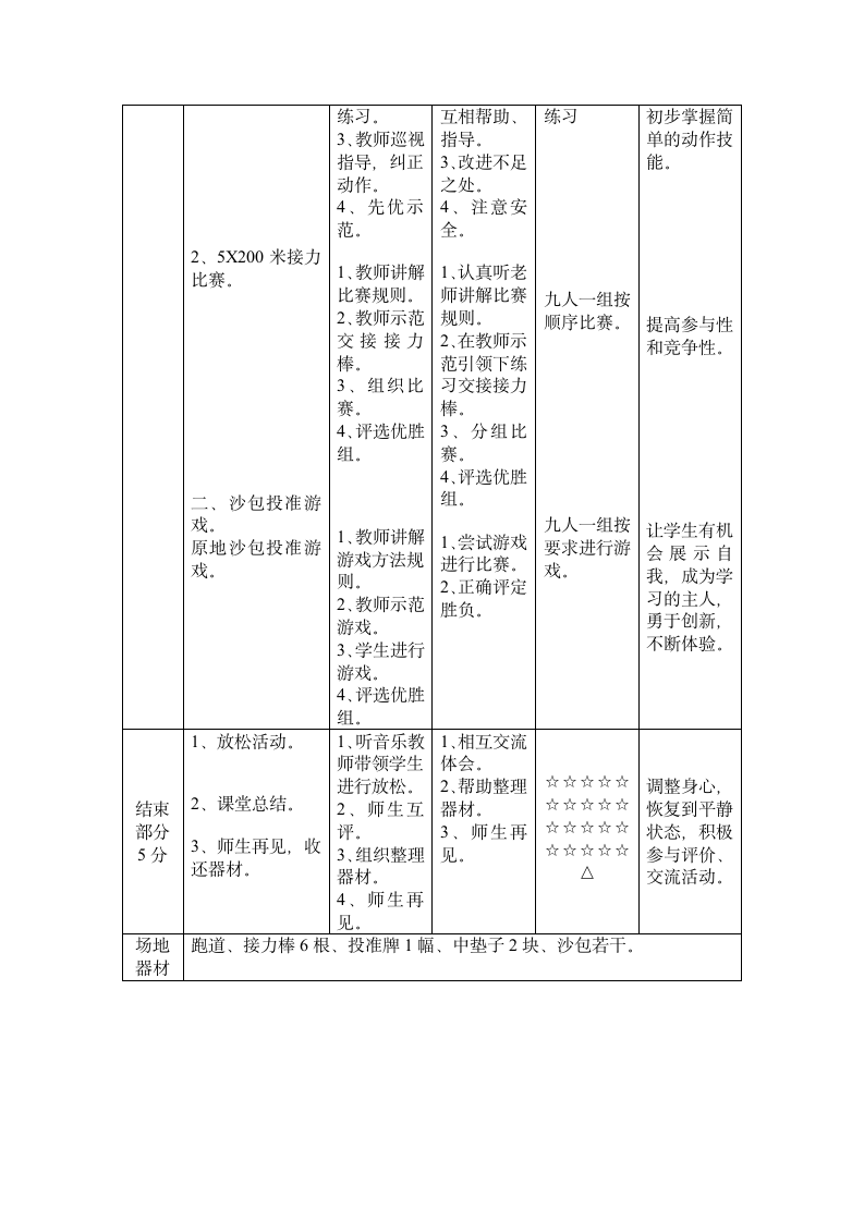 《300—400米耐久跑与游戏》（教案）《体育与健康》（水平二）四年级上册（表格式）.doc第2页