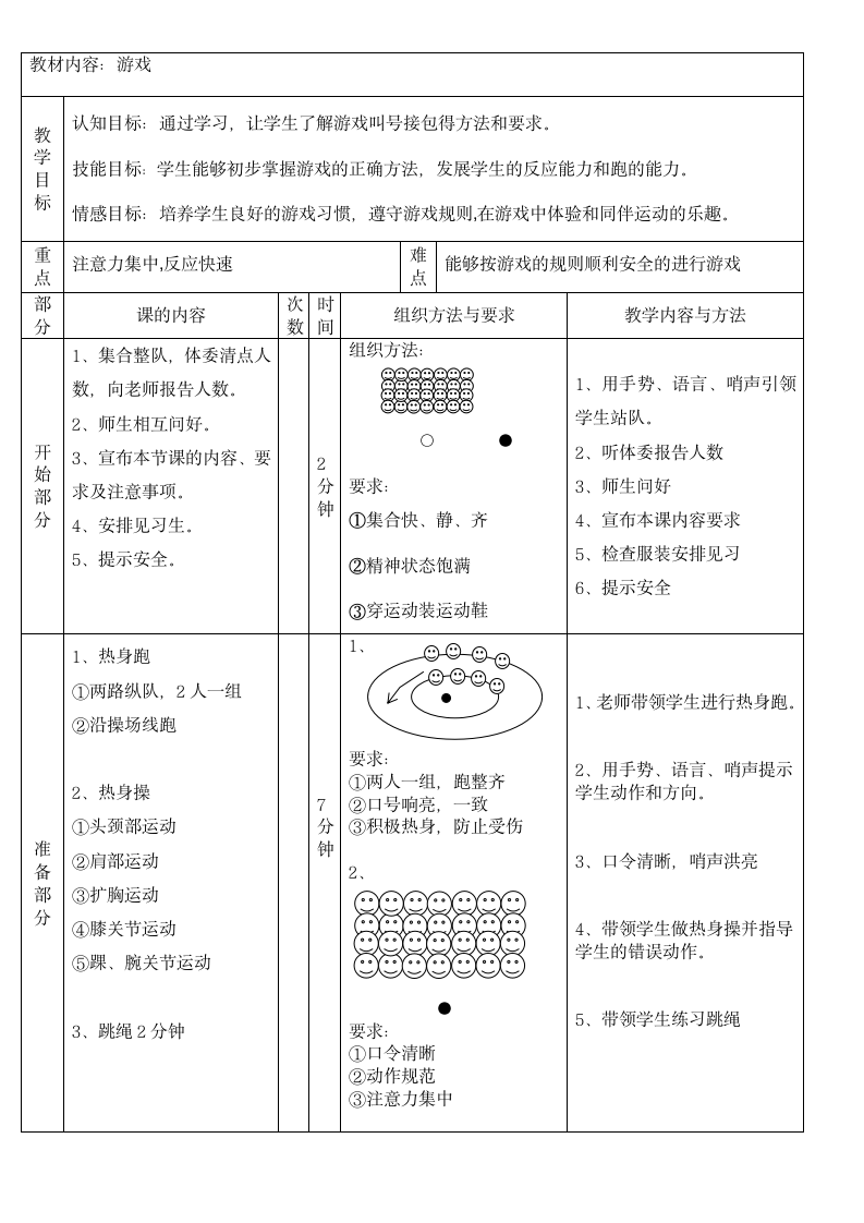 人教版体育1-2年级游戏（教案）（表格式）.doc第1页