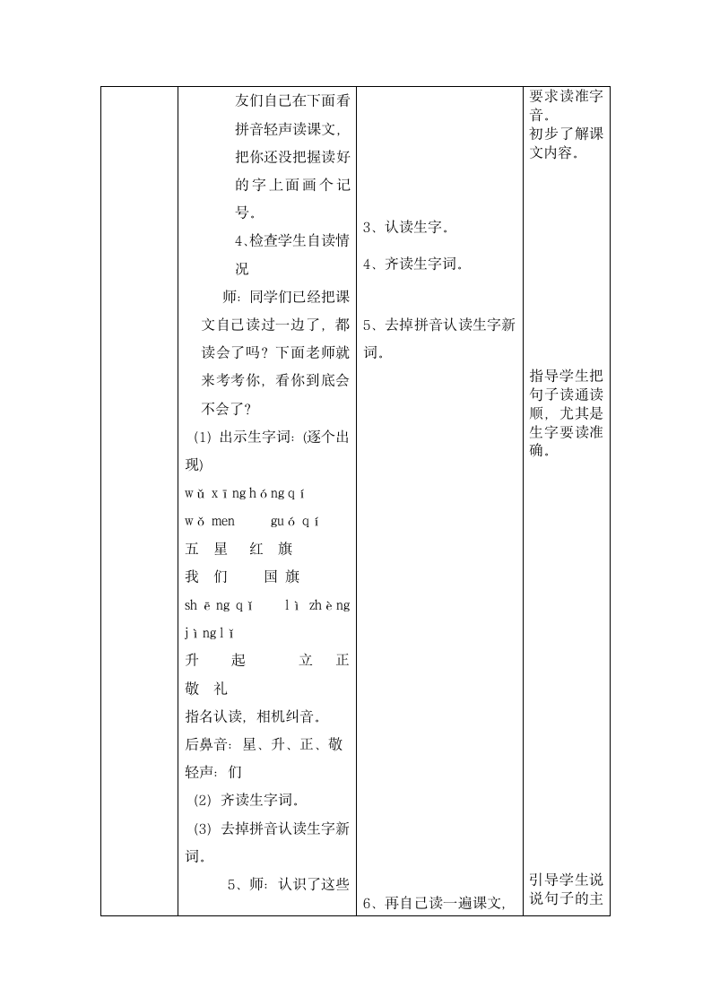 (教科版)一年级语文下册教案  升国旗4.doc第3页