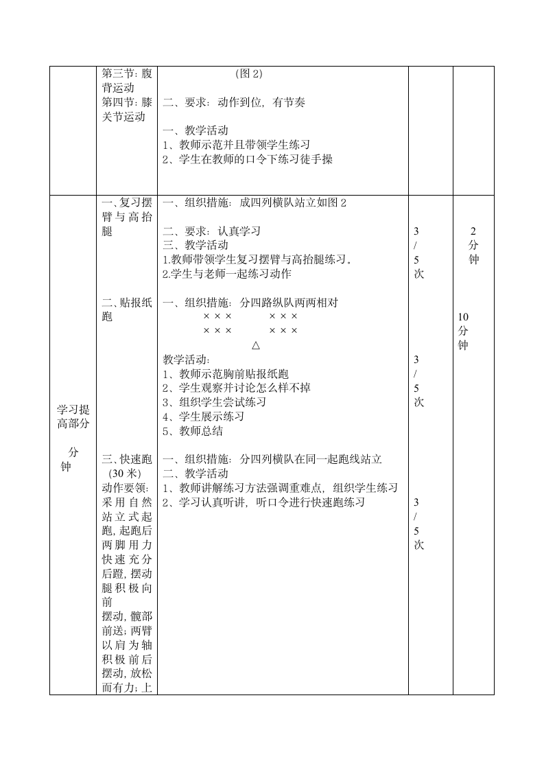 三年级体育教案 -快速跑 全国通用.doc第2页