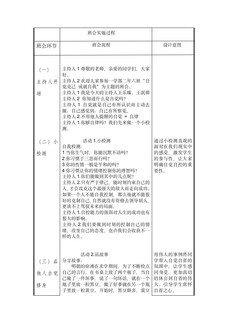 自觉克己 成就自我 教案-2021-2022学年高中主题班会(表格式).doc第5页