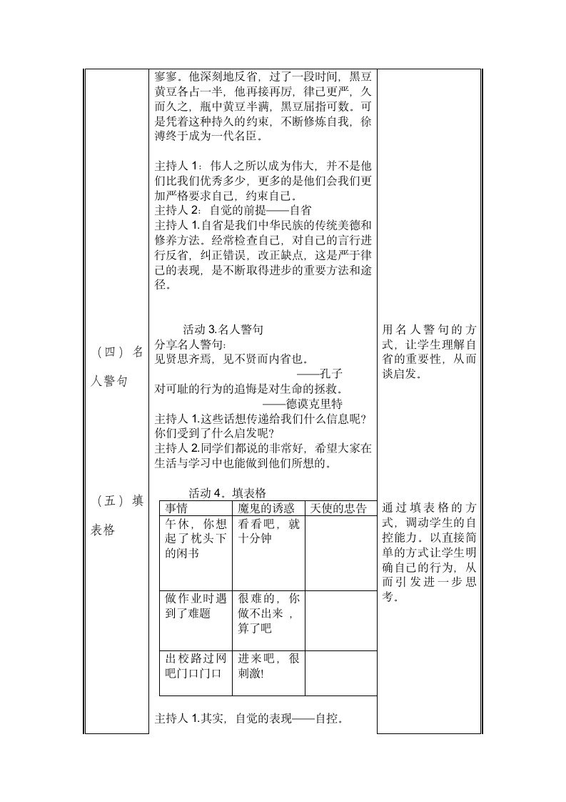 自觉克己 成就自我 教案-2021-2022学年高中主题班会(表格式).doc第6页