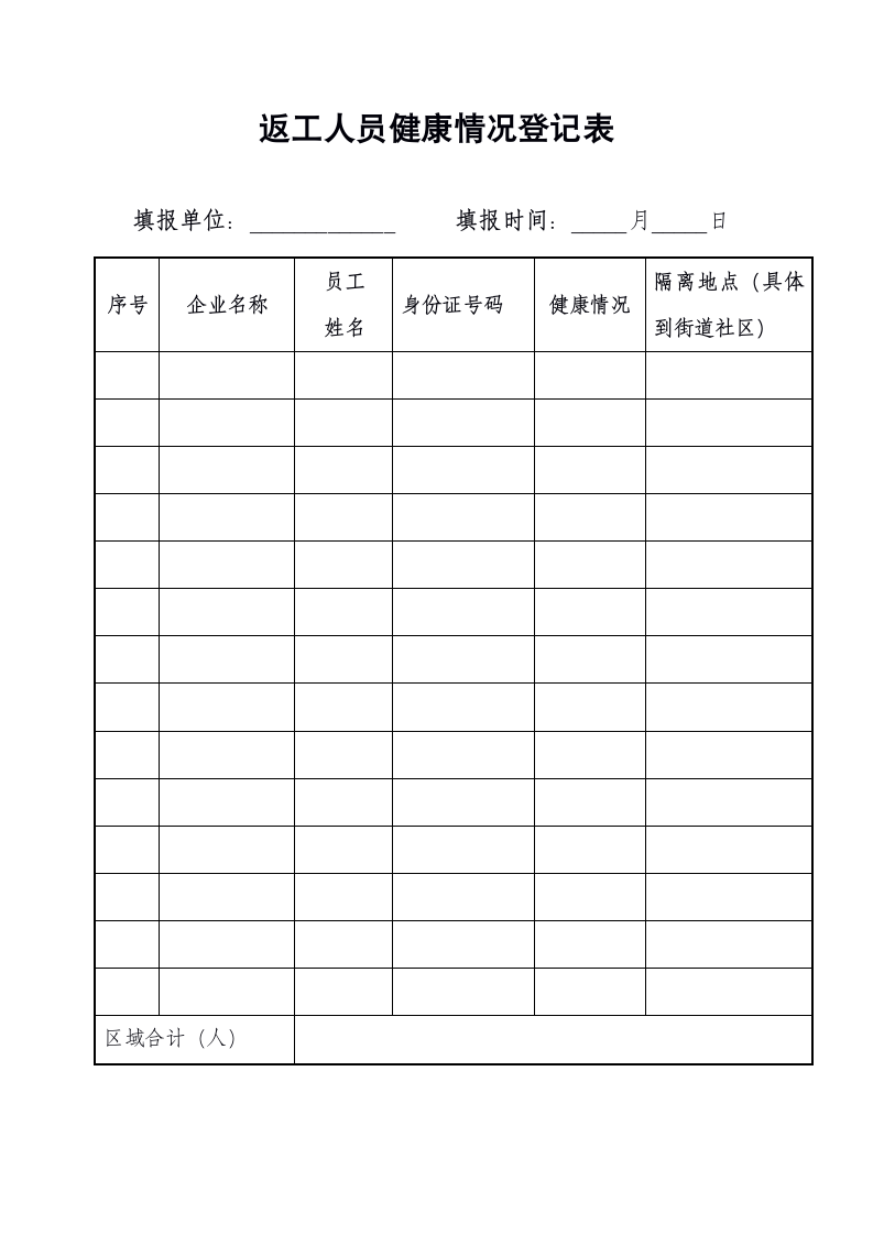 返工人员健康情况登记表.docx第1页