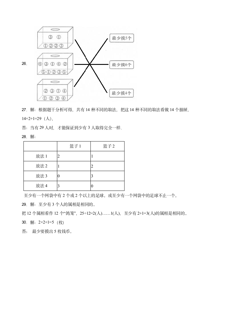 人教版六年级下册第五单元《数学广角（鸽巢问题）》单元检测卷（含答案）.doc第5页