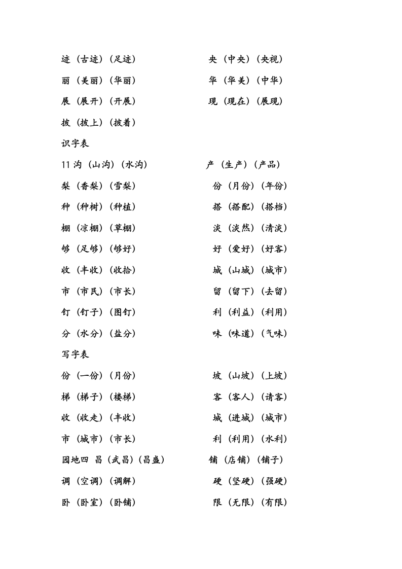 部编版语文二年级上册生字组词总复习.doc第11页