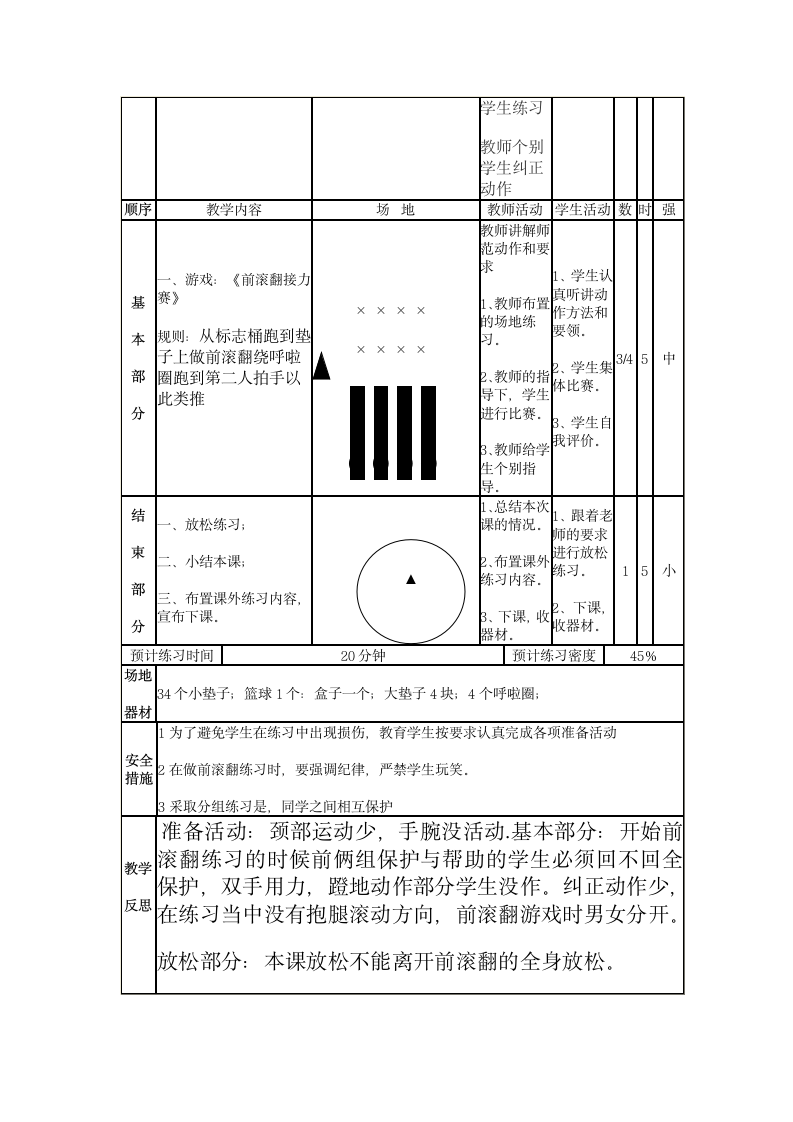 前滚翻（教案）体育二年级上册.doc第4页