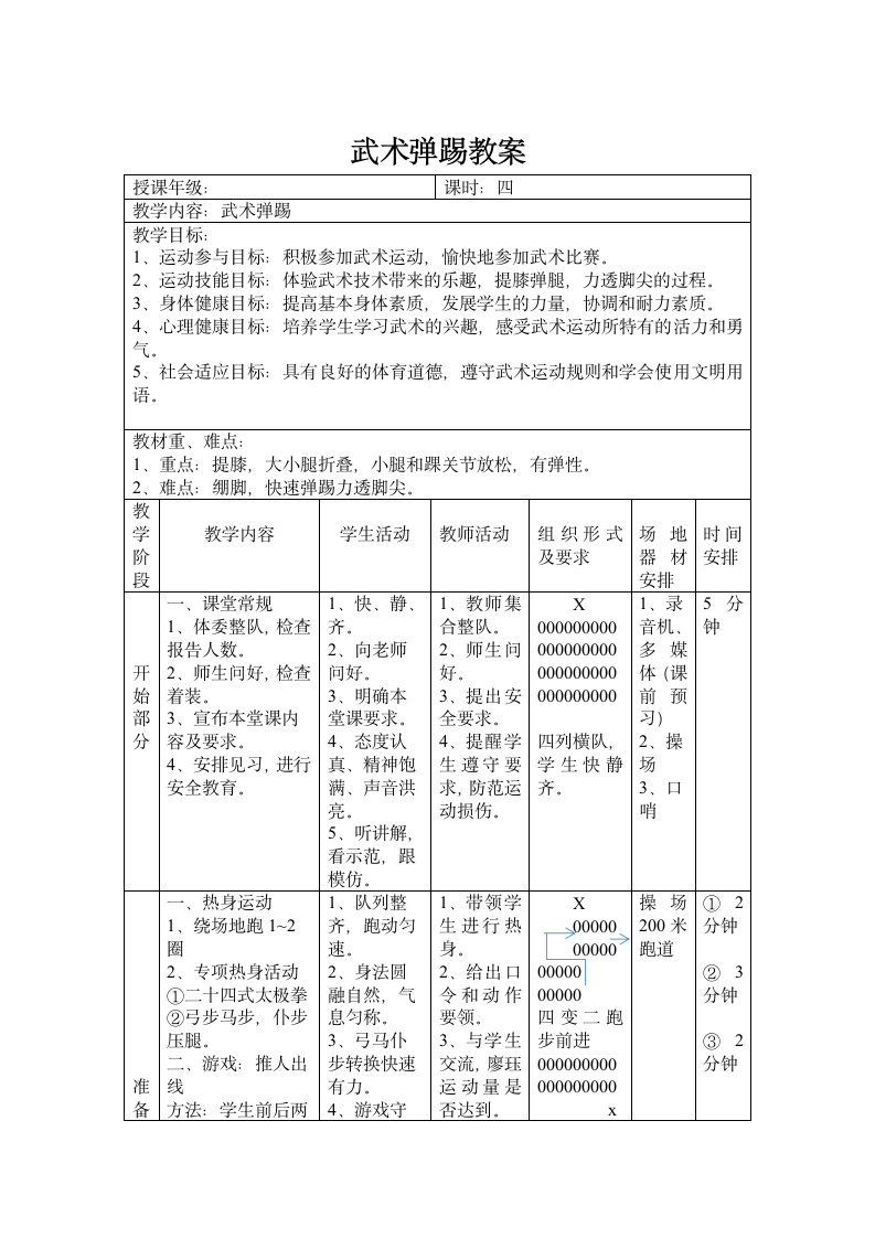 体育与健康 五年级-武术弹踢教案.doc第1页