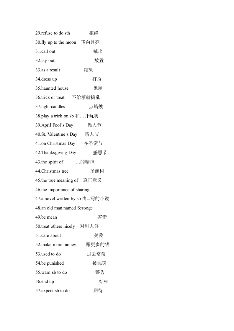 人教版英语九年级全册 期末复习——Unit 2 I think that mooncakes are delicious! 必背短语（word版）.doc第2页