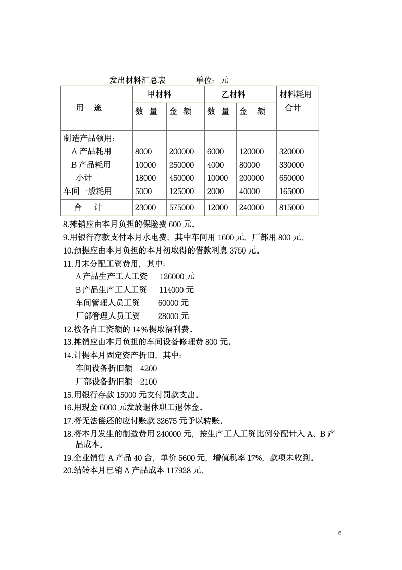 基础会计分录大全练习题及答案第6页