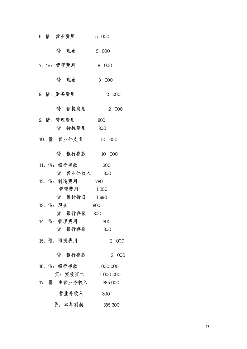 基础会计分录大全练习题及答案第17页