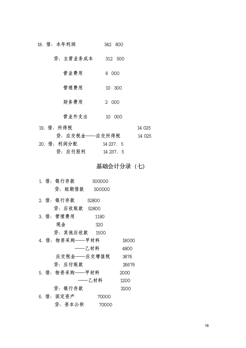 基础会计分录大全练习题及答案第18页