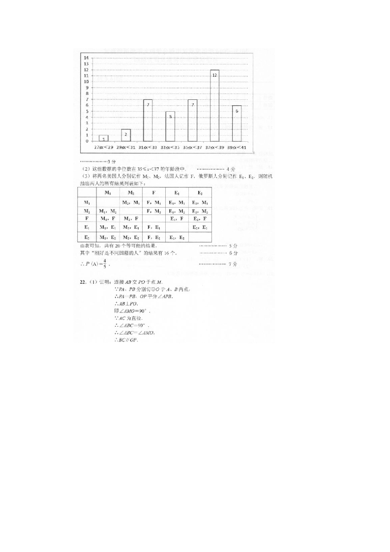 九年级四月调考数学答案第2页