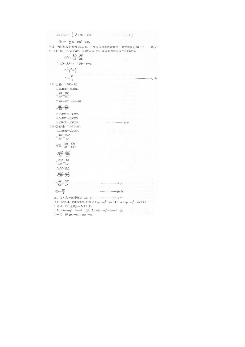 九年级四月调考数学答案第4页