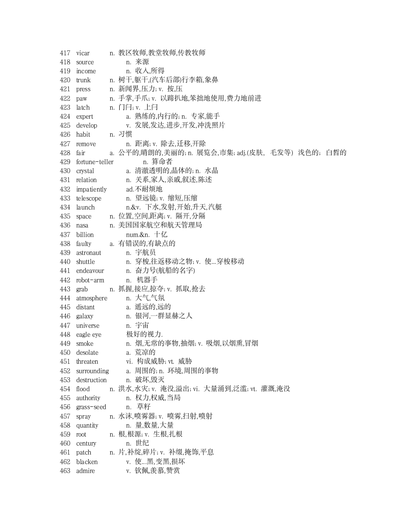 《新概念英语》第二册单词表第10页