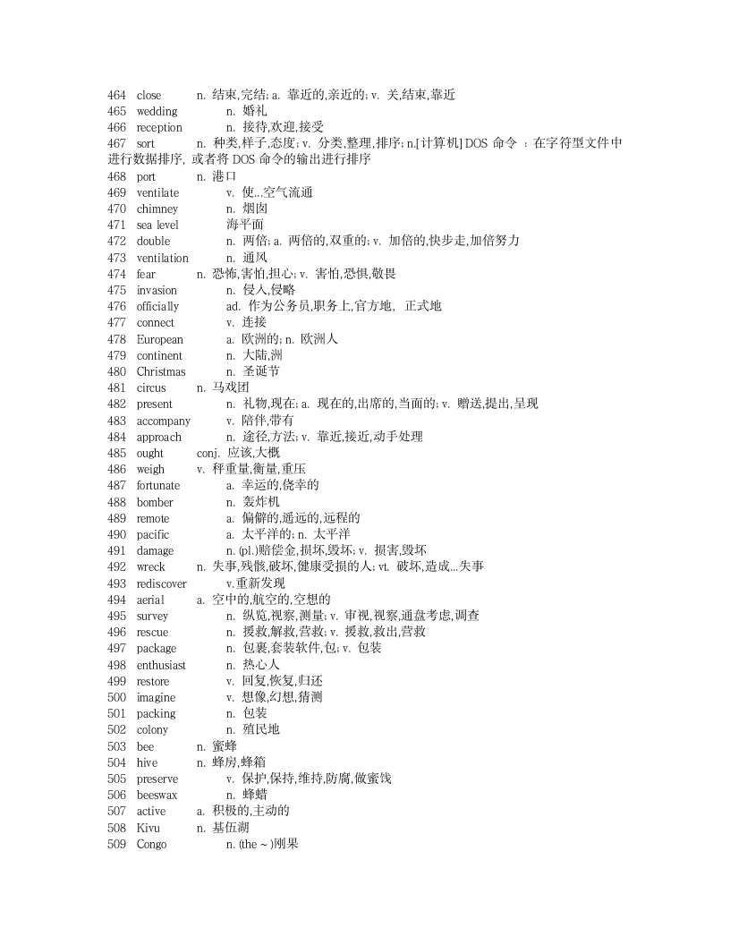 《新概念英语》第二册单词表第11页