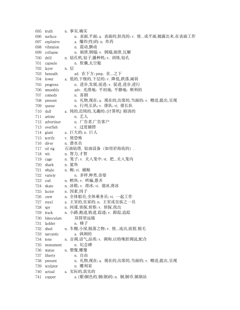 《新概念英语》第二册单词表第16页