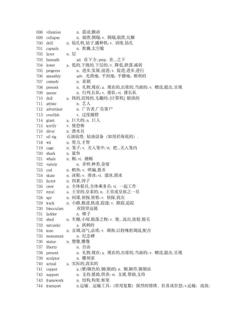 新概念英语第二册单词表第16页