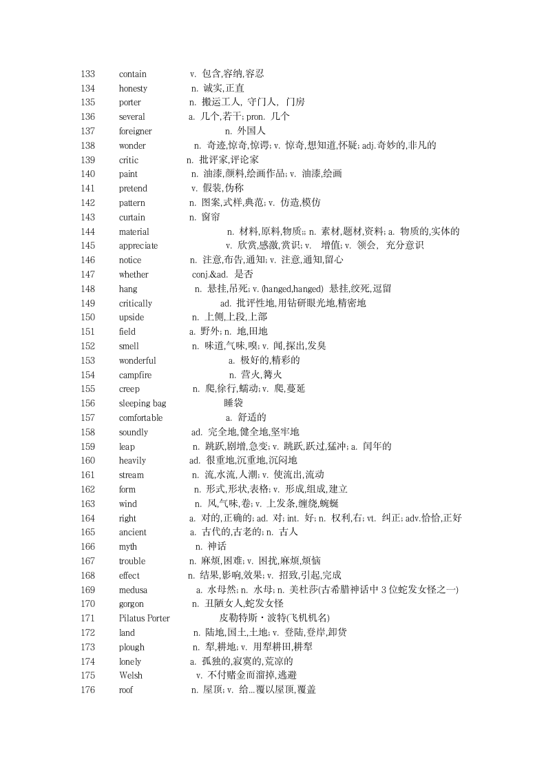 新概念英语第二册单词表第4页