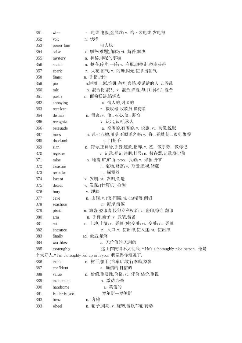 新概念英语第二册单词表第9页