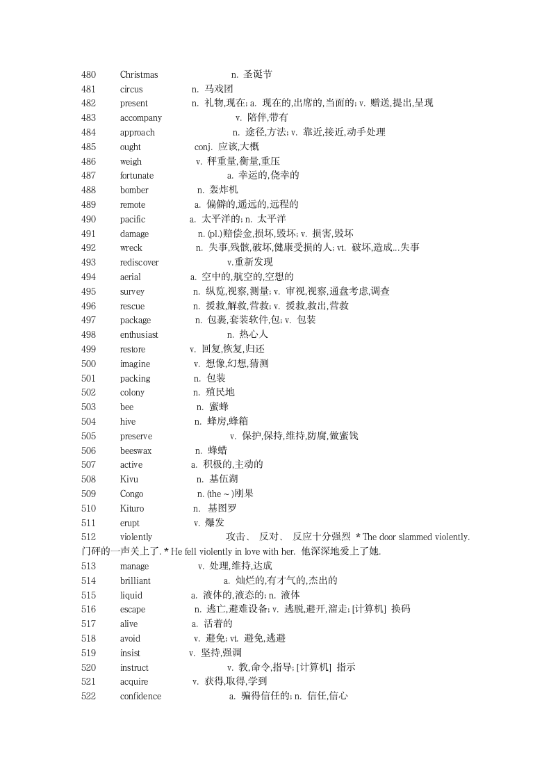 新概念英语第二册单词表第12页