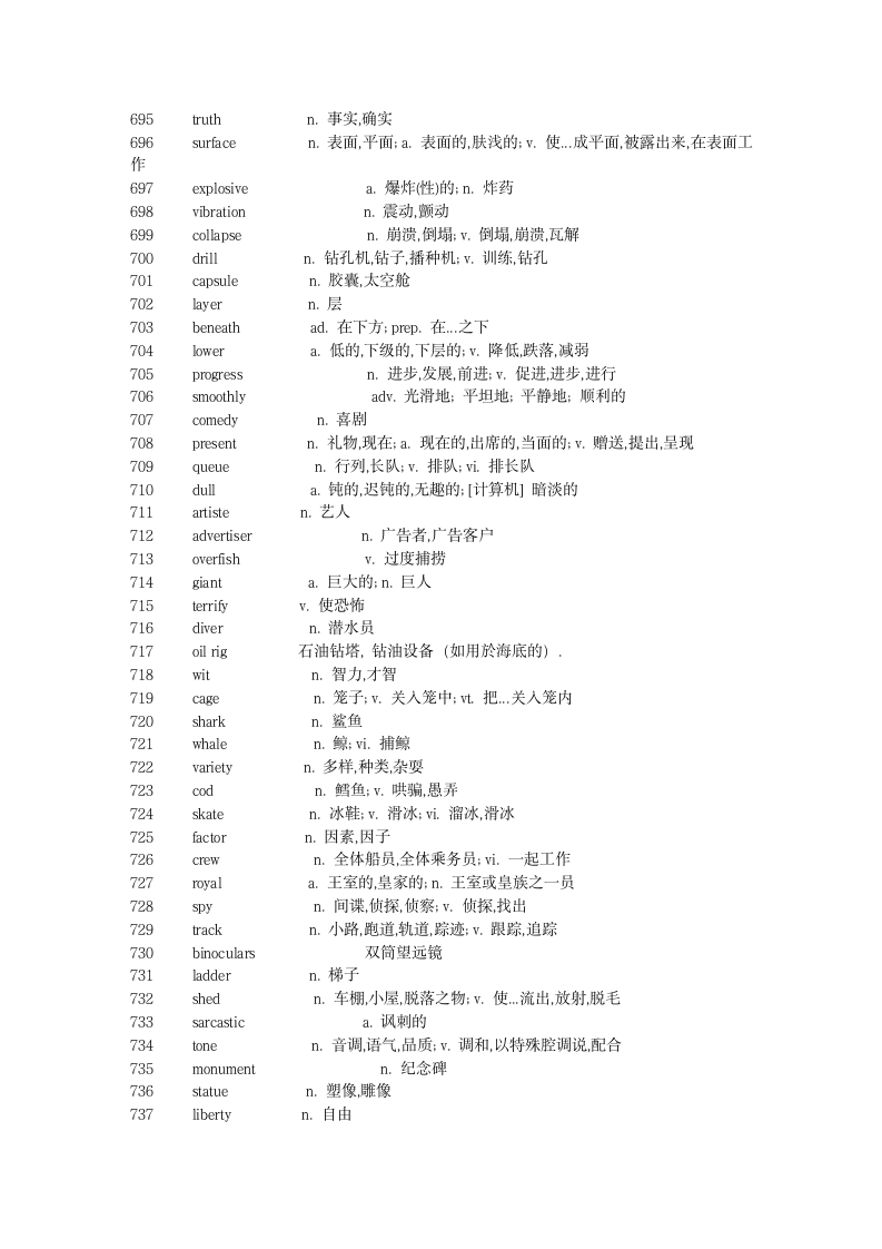 新概念英语第二册单词表第17页