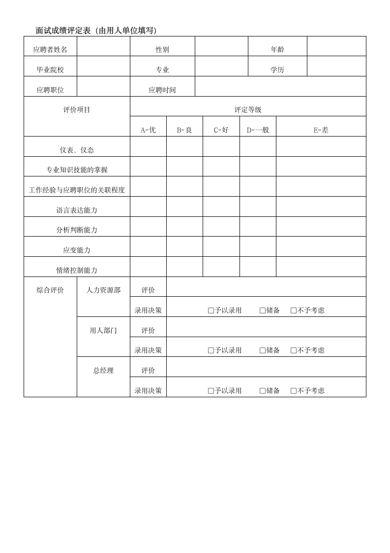 应聘人员面试登记表.doc第2页