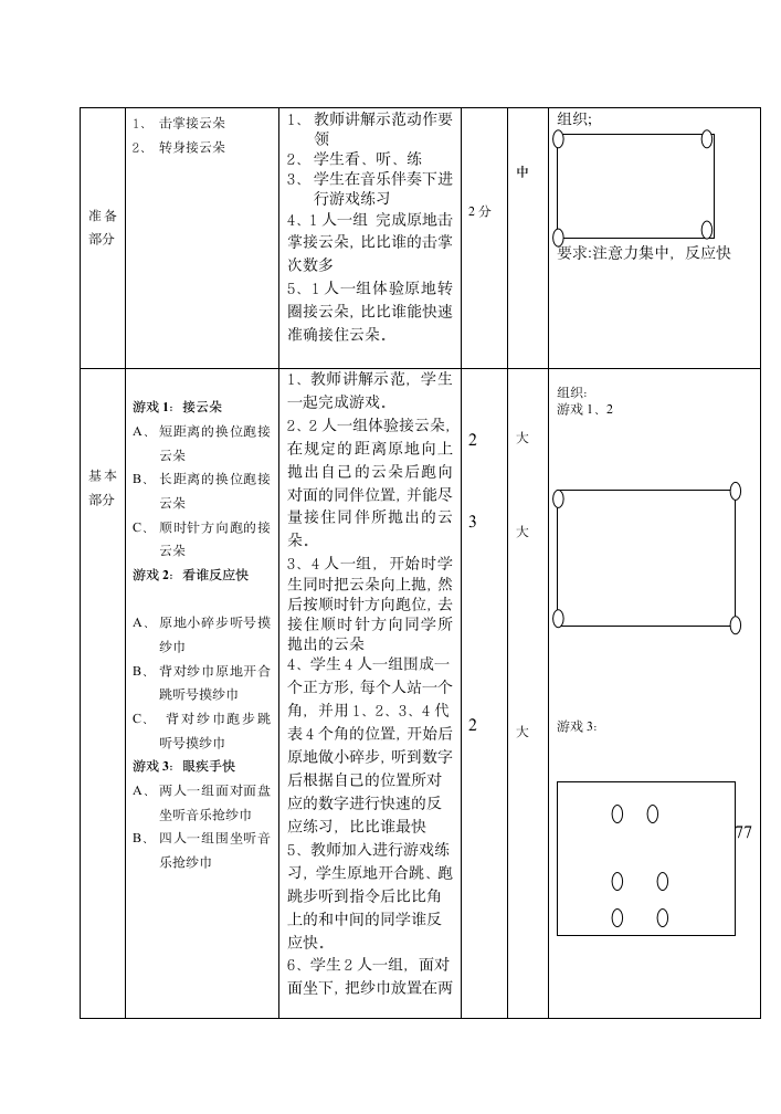 人教版三年级体育上册  体能：反应力与游戏（教案）.doc第3页