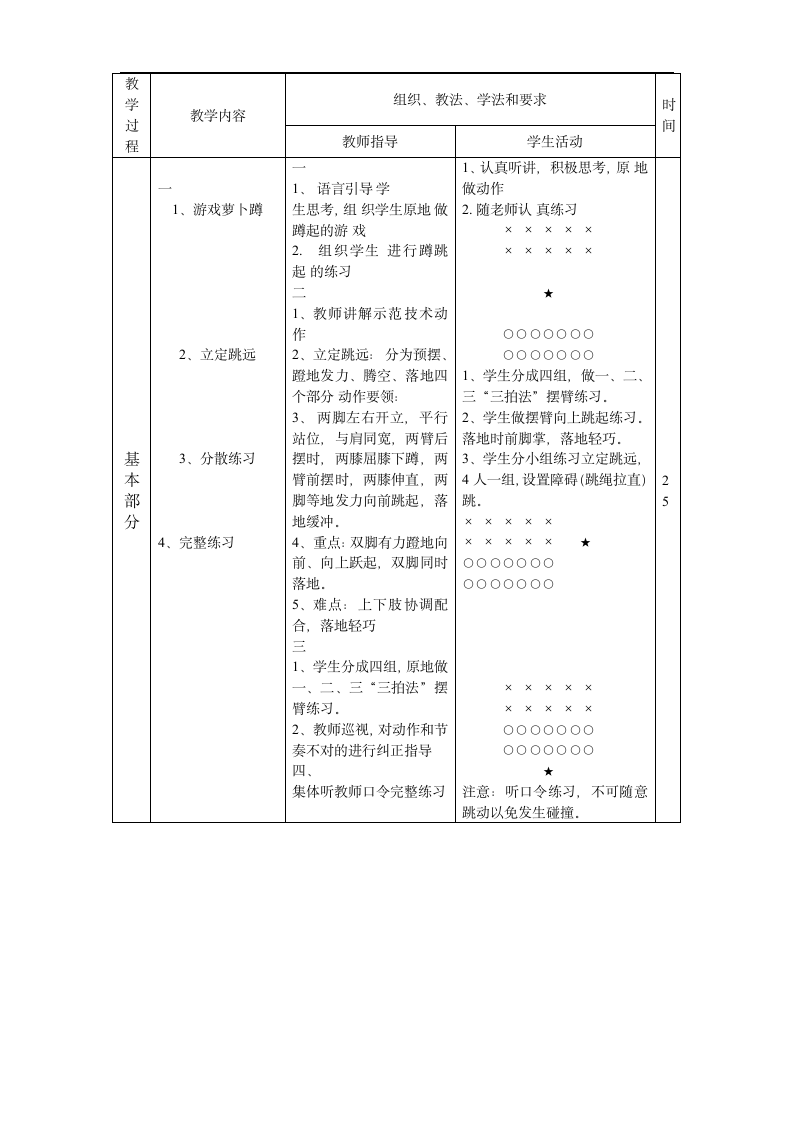 人教版 二年级下册体育  立定跳远教学   教案.doc第3页